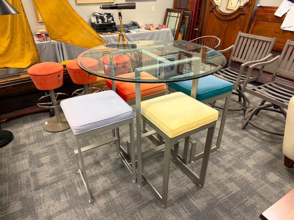MODERN CONTEMPORARY 4-SCORE JOHNSTON CASUALS SIX-PIECE PUB HEIGHT DINING SET - 2