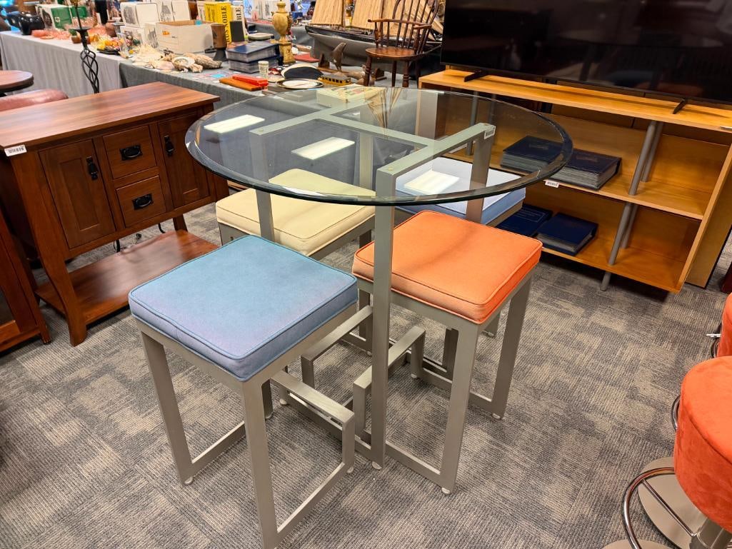 MODERN CONTEMPORARY 4-SCORE JOHNSTON CASUALS SIX-PIECE PUB HEIGHT DINING SET - 3