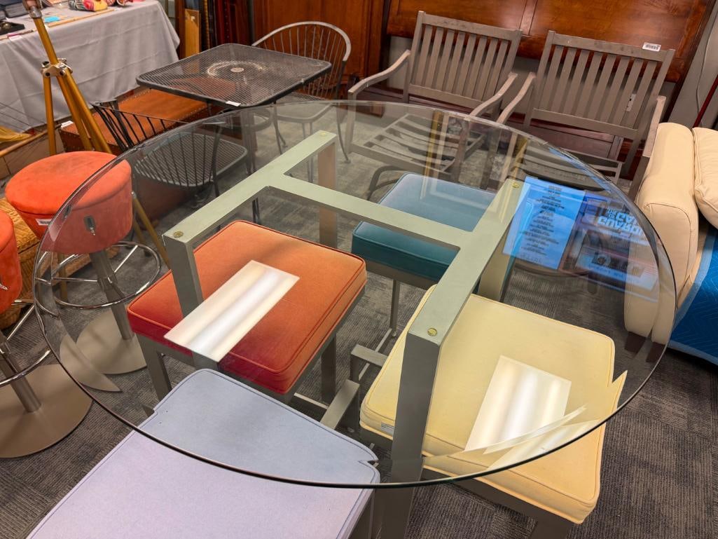 MODERN CONTEMPORARY 4-SCORE JOHNSTON CASUALS SIX-PIECE PUB HEIGHT DINING SET - 6