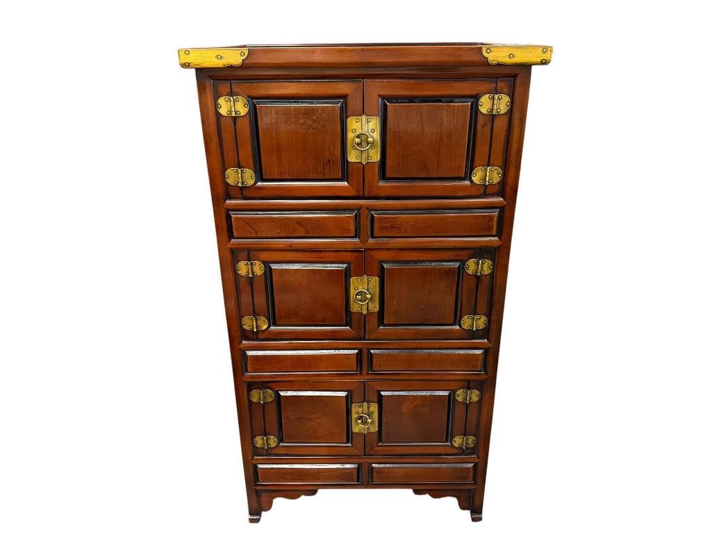 TRADITIONAL STYLED KOREAN 3-LEVEL WOODEN CABINET KNOWN AS JANG OR SAM CHUNG JANG (1 of 18)