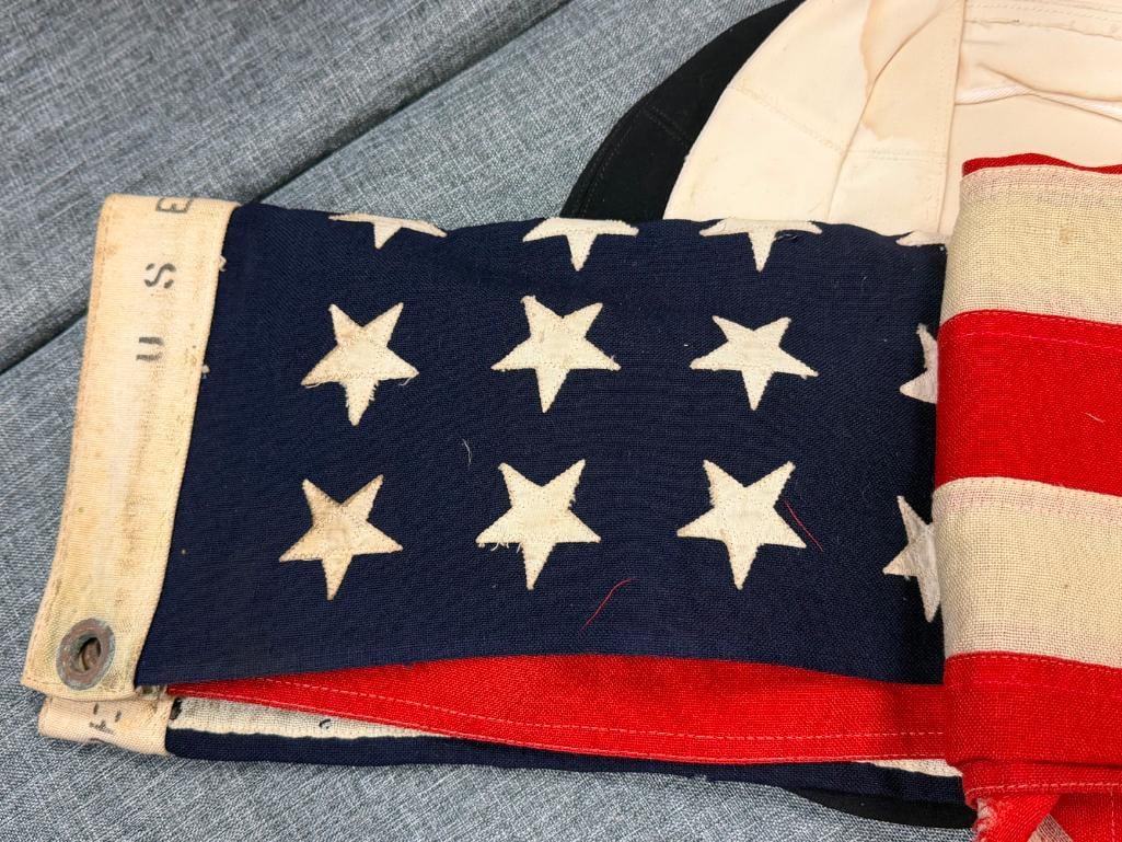 VINTAGE WWII ERA MARE ISLAND NAVY AMERICAN FLAG MADE IN MARE ISLAND SHIP YARD IN VALLEJO, CA NO. 11 - 6