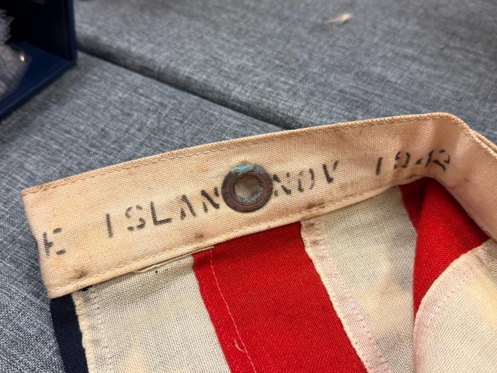 VINTAGE WWII ERA MARE ISLAND NAVY AMERICAN FLAG MADE IN MARE ISLAND SHIP YARD IN VALLEJO, CA NO. 11 - 8