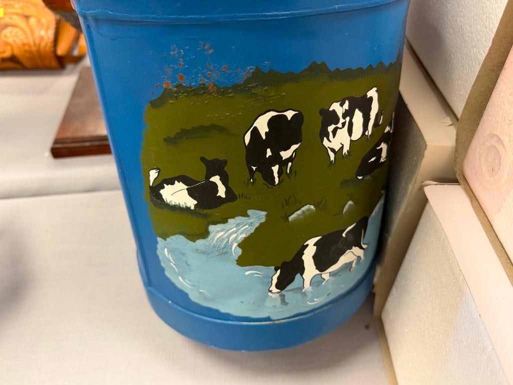 VINTAGE CB DAIRY CREAM CAN HAND PAINTED - 10