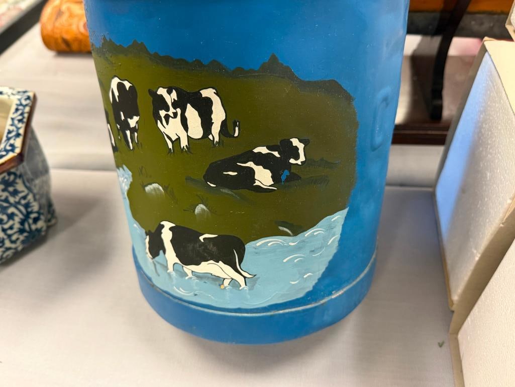 VINTAGE CB DAIRY CREAM CAN HAND PAINTED - 11