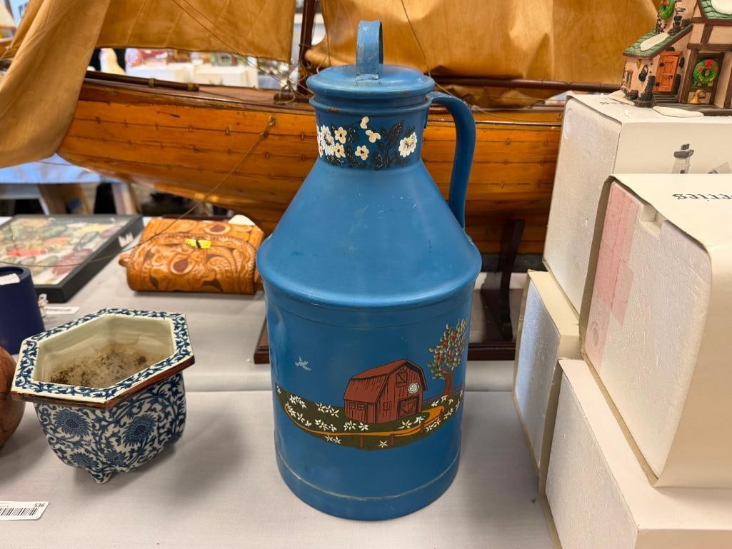 VINTAGE CB DAIRY CREAM CAN HAND PAINTED - 2