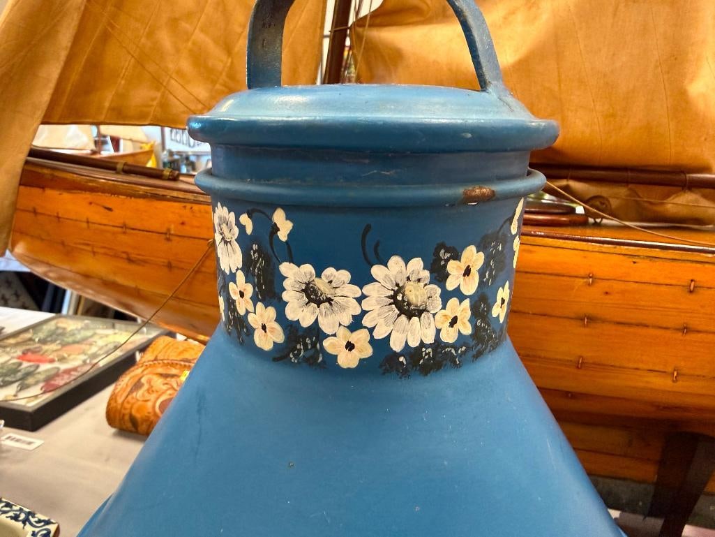 VINTAGE CB DAIRY CREAM CAN HAND PAINTED - 7