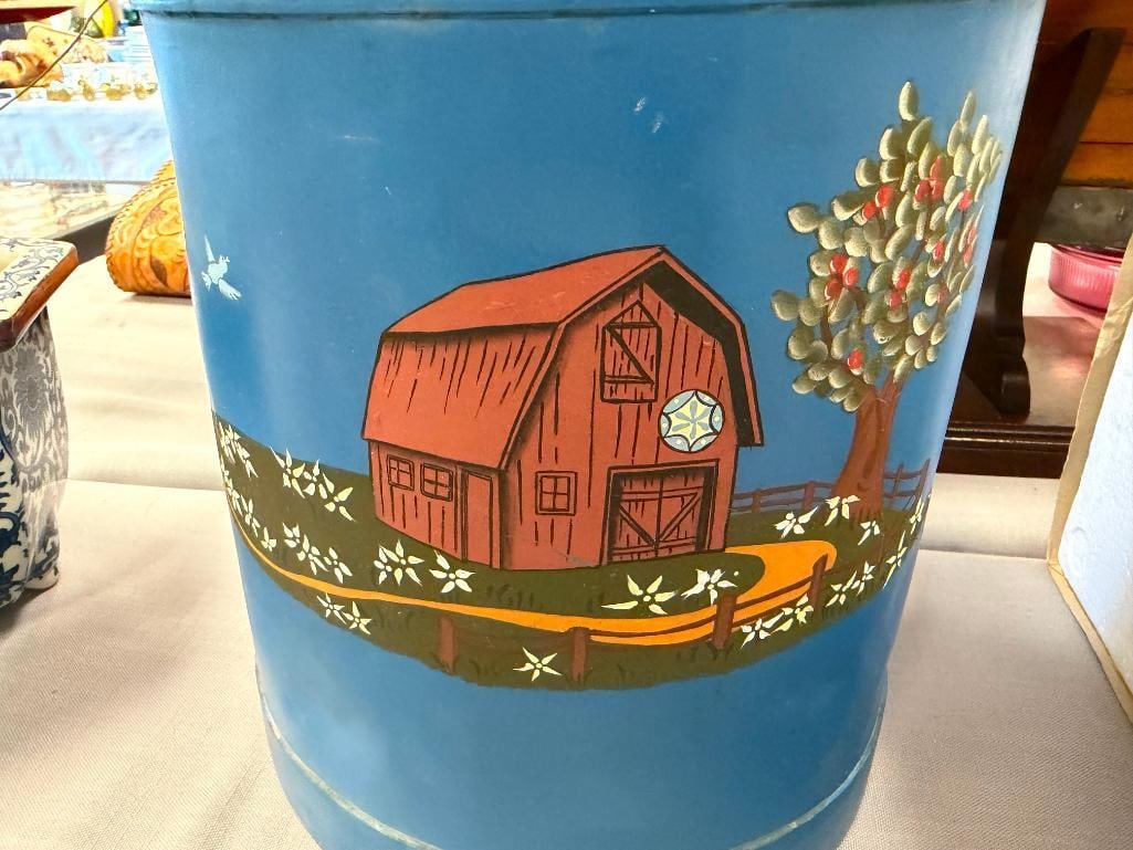 VINTAGE CB DAIRY CREAM CAN HAND PAINTED - 8