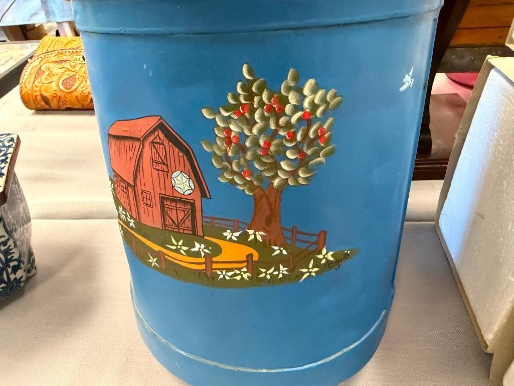 VINTAGE CB DAIRY CREAM CAN HAND PAINTED - 9