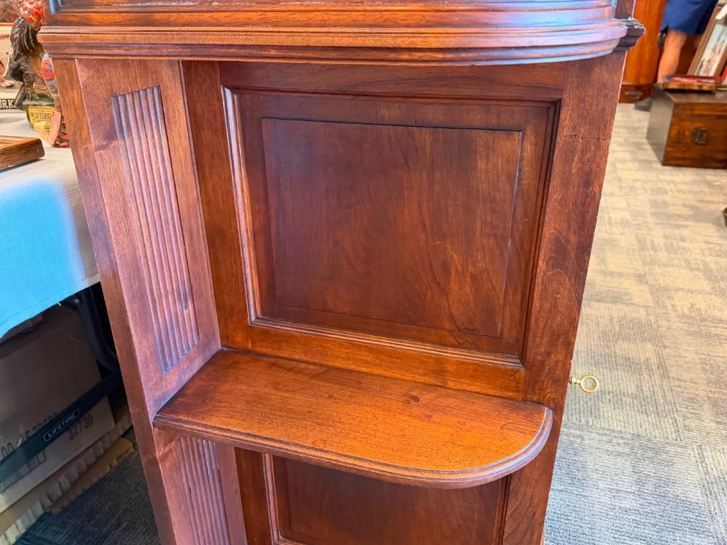ANTIQUE FRENCH WALNUT SIDEBOARD CABINET WITH RICH GREEN MARBLE TOP - 17