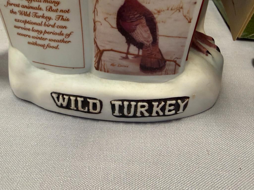 VINTAGE WILD TURKEY AUSTIN NICHOLS & CO. PORCELAIN TURKEY DECANTERS - 10