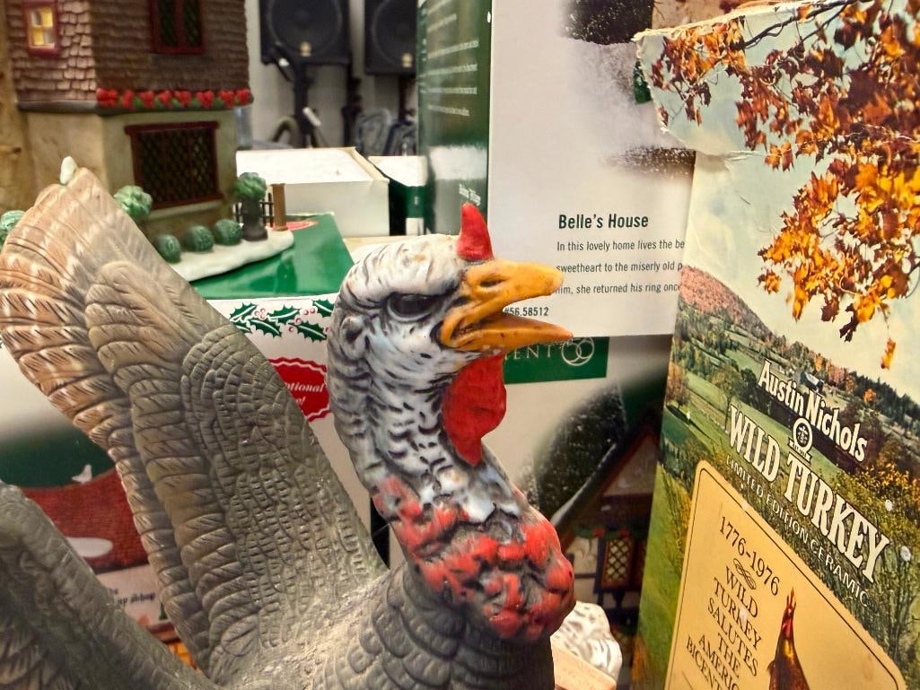 VINTAGE WILD TURKEY AUSTIN NICHOLS & CO. PORCELAIN TURKEY DECANTERS - 19