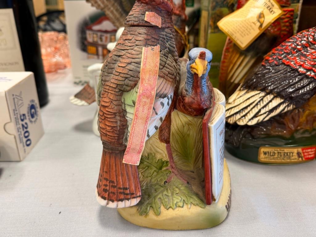 VINTAGE WILD TURKEY AUSTIN NICHOLS & CO. PORCELAIN TURKEY DECANTERS - 8