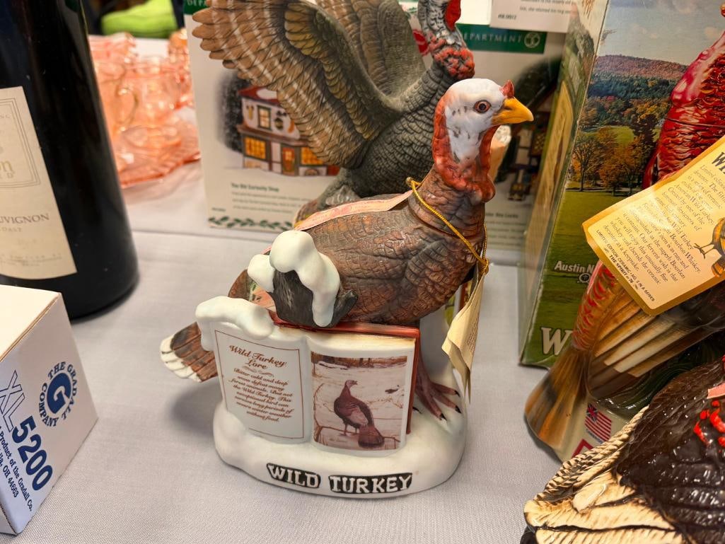 VINTAGE WILD TURKEY AUSTIN NICHOLS & CO. PORCELAIN TURKEY DECANTERS - 9