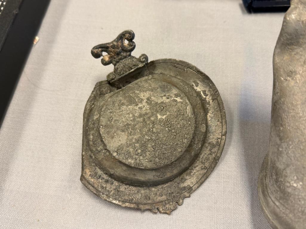 ANTIQUE PEWTER GERMAN BEER STEIN SAID TO HAVE BEEN RECOVERED FROM A SHIP WRECK - 3