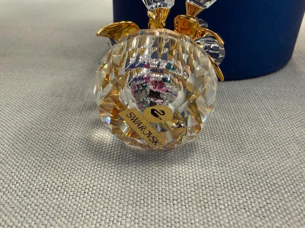 SWAROVSKI CRYSTAL TULIPS IN VASE FIGURINE WITH GOLD LEAVES CRSYTAL MEMORIES COLLECTION - 7