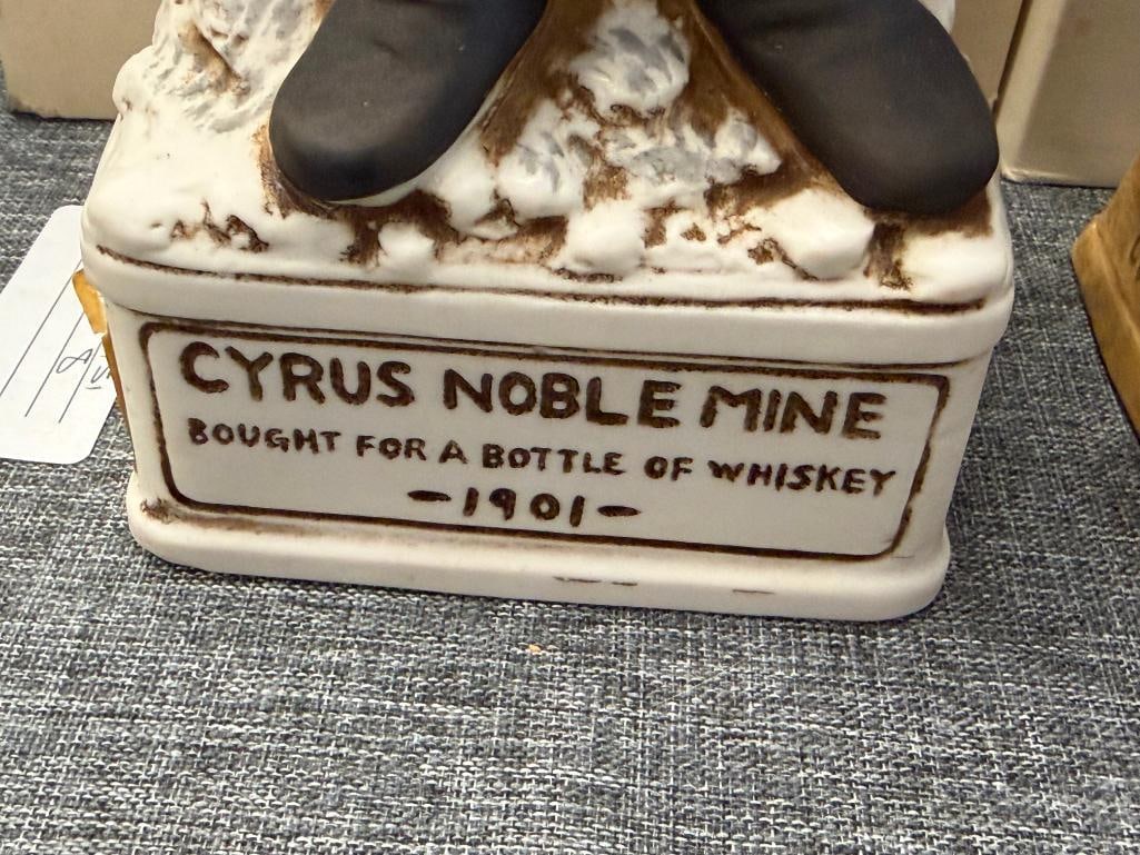 CYRUS NOBLE PORCELAIN DECANTER SET SNOWSHOE THOMPSON, MINER, BURRO, BLACKSMITH, LANDLADY, ASSAYER - 4