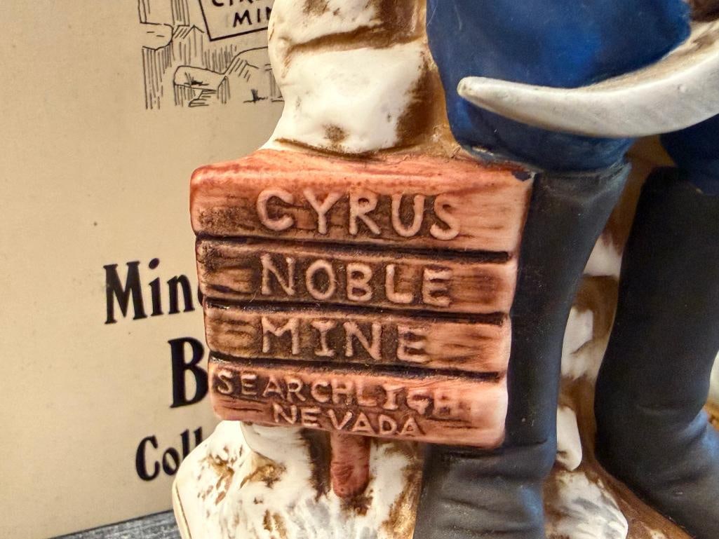 CYRUS NOBLE PORCELAIN DECANTER SET SNOWSHOE THOMPSON, MINER, BURRO, BLACKSMITH, LANDLADY, ASSAYER - 5