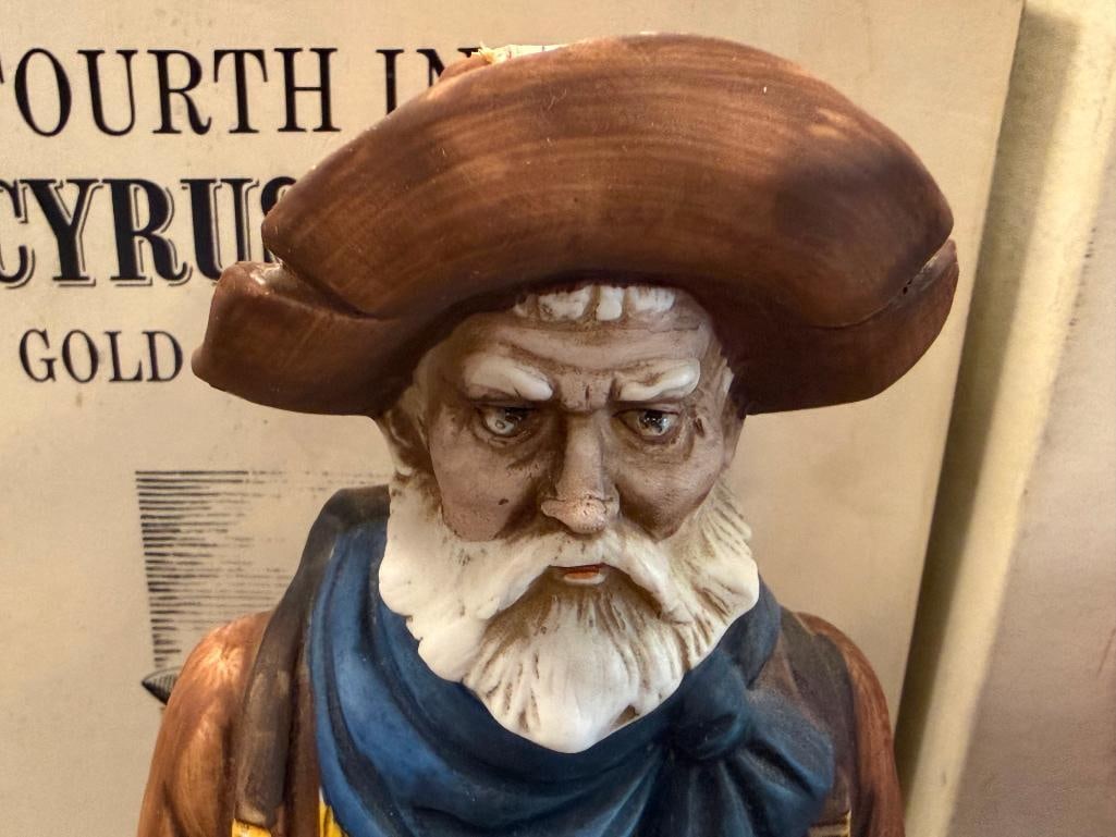 CYRUS NOBLE PORCELAIN DECANTER SET SNOWSHOE THOMPSON, MINER, BURRO, BLACKSMITH, LANDLADY, ASSAYER - 6