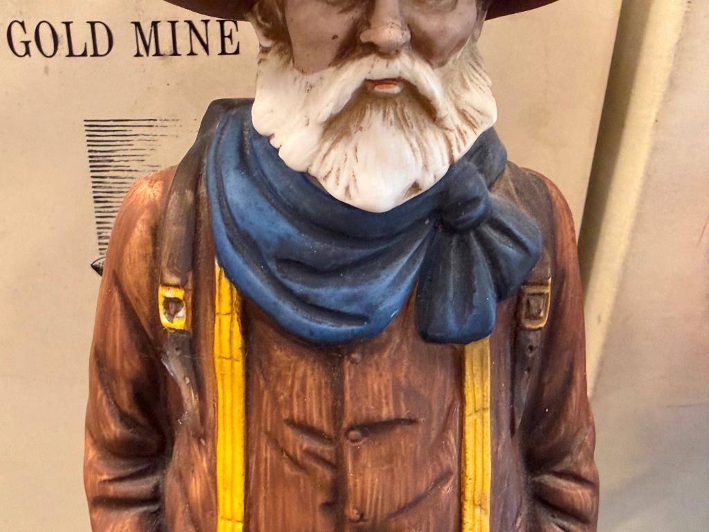 CYRUS NOBLE PORCELAIN DECANTER SET SNOWSHOE THOMPSON, MINER, BURRO, BLACKSMITH, LANDLADY, ASSAYER - 8