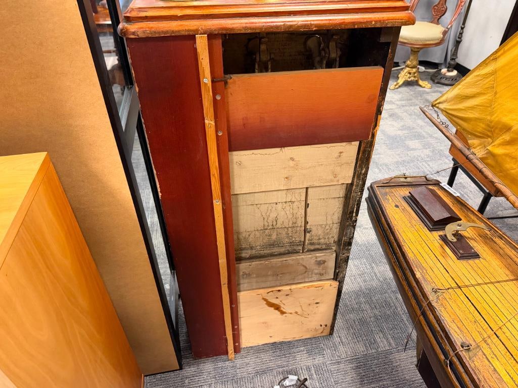 19TH CENTURY ENGLISH BRASS BEER TAP MAHOGANY CABINET WITH BRASS AND PORCELAIN HARDWARE - 18
