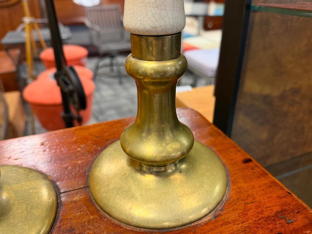 19TH CENTURY ENGLISH BRASS BEER TAP MAHOGANY CABINET WITH BRASS AND PORCELAIN HARDWARE - 7