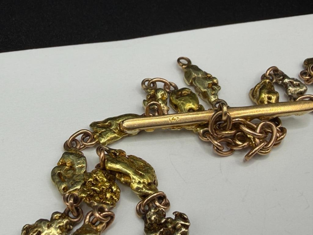 ANTIQUE 1918 WALTHAM 21 JEWELRS GRADE 645 POCKET WATCH WITH NATURAL GOLD NUGGET AND 14K WATCH FOB - 6