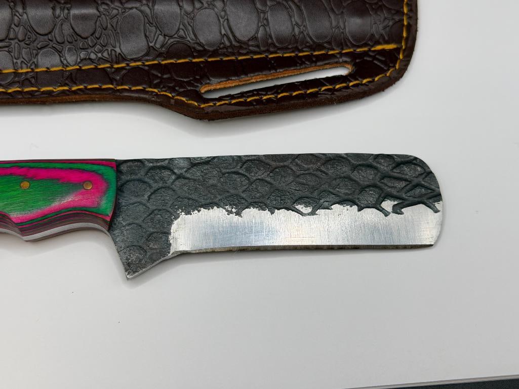 FORGED CARBON STEEL ROUNDED CLEAVER FIXED BLADE KNIFE FEATURING FULL TANG BLADE - 2