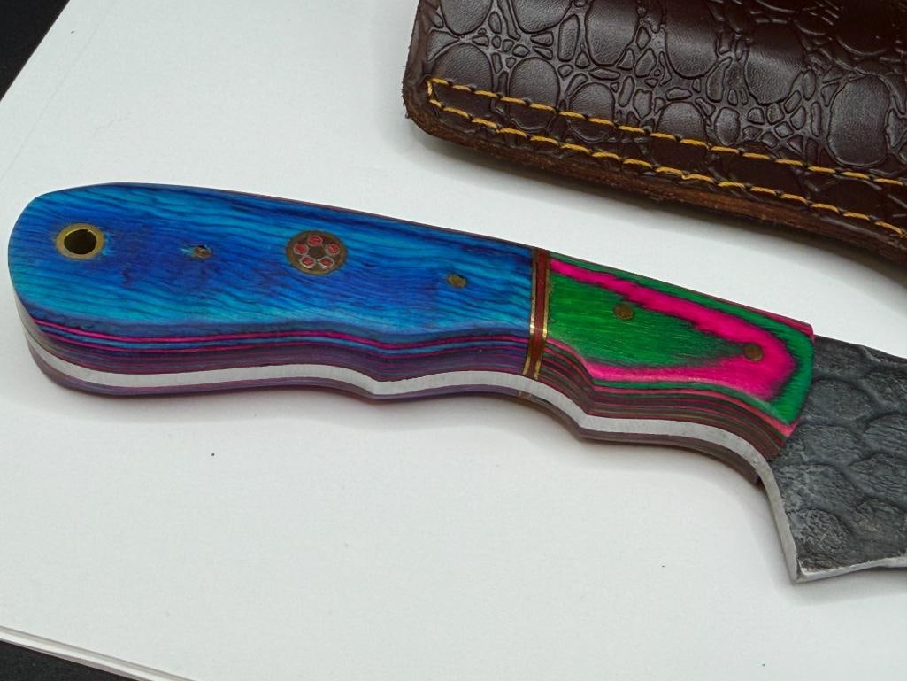 FORGED CARBON STEEL ROUNDED CLEAVER FIXED BLADE KNIFE FEATURING FULL TANG BLADE - 4