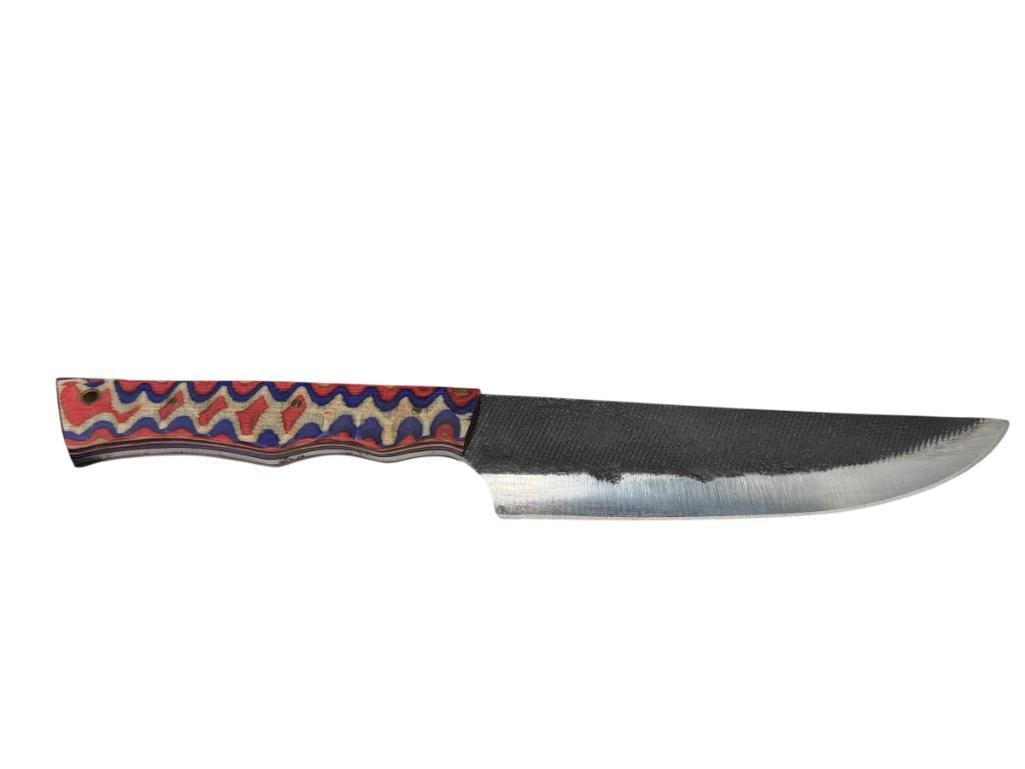FORGED CARBON STEEL FIXED BLADE BUTCHER KNIFE WITH STRAIGHT BACK BLADE (1 of 6)