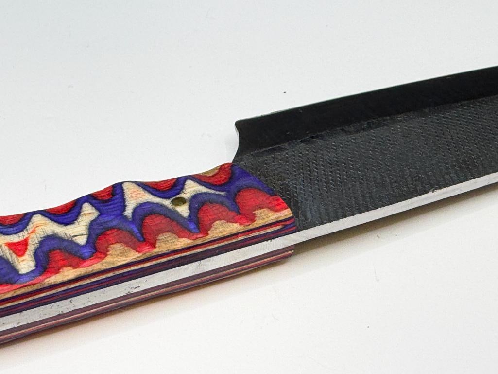 FORGED CARBON STEEL FIXED BLADE BUTCHER KNIFE WITH STRAIGHT BACK BLADE - 6