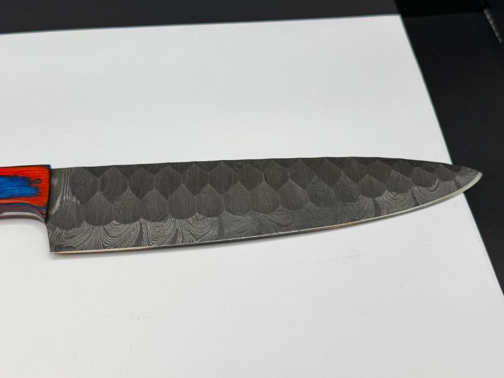 DAMASCUS STEEL FIXED BLADE BUTCHER KNIFE FEATURING DROP POINT BLADE - 2
