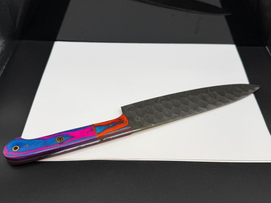 DAMASCUS STEEL FIXED BLADE BUTCHER KNIFE FEATURING DROP POINT BLADE - 5