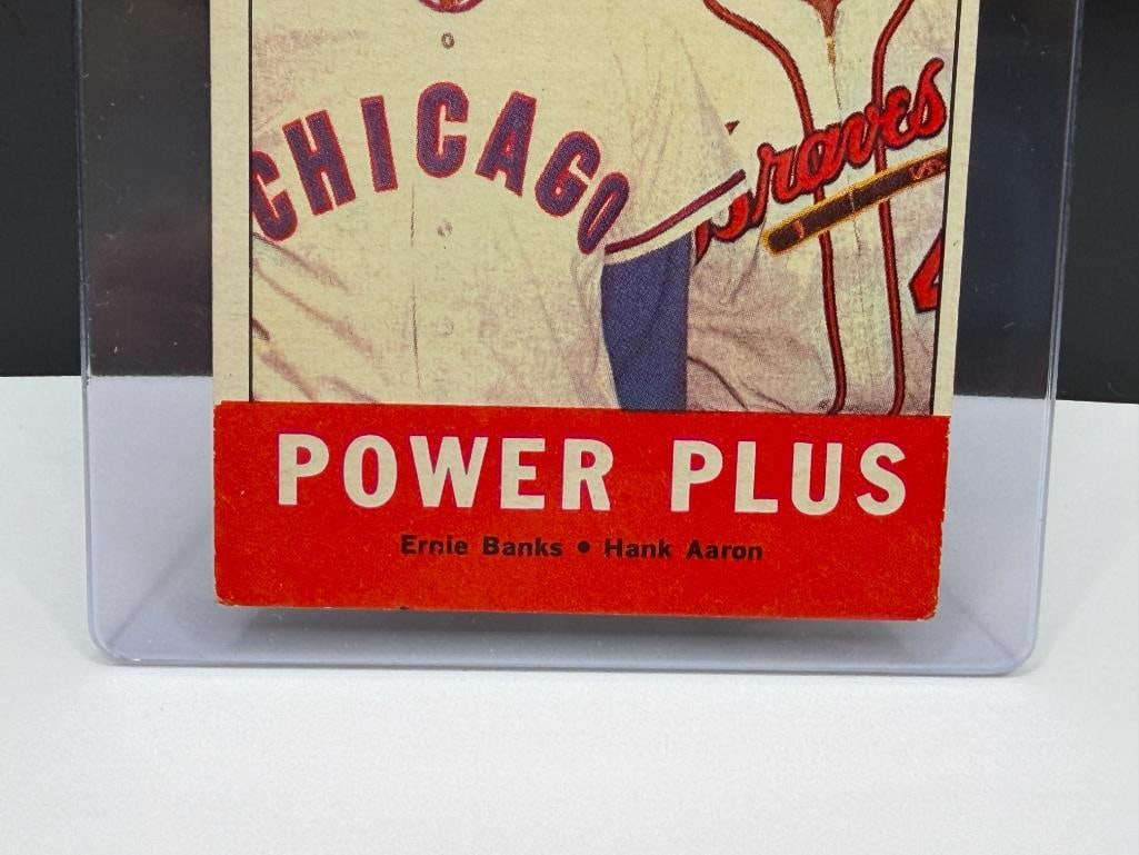 1963 TOPPS #242 POWER PLUS ERNIE BANKS AND HANK AARON BASEBALL CARD - 3