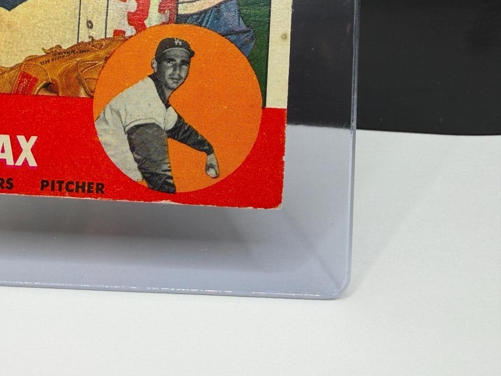 1963 TOPPS #210 SANDY KOUFAX BASEBALL CARD - 5