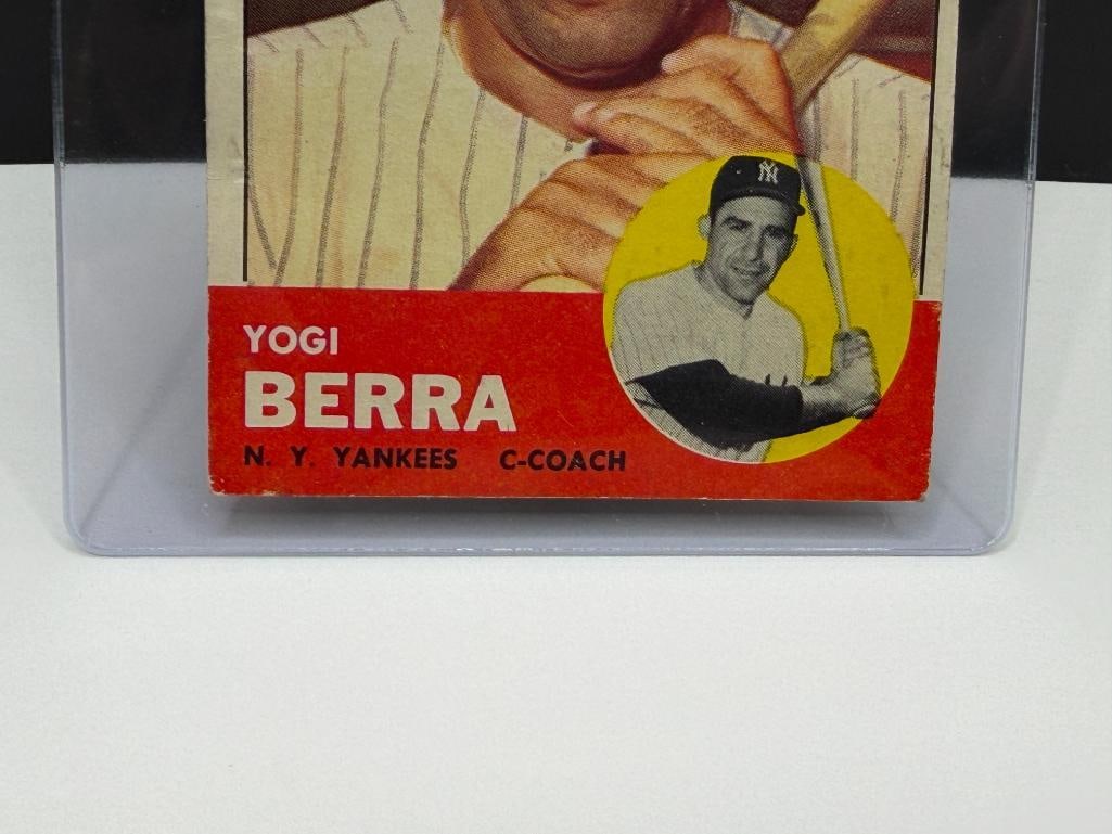 1963 TOPPS #340 YOGI BERRA BASEBALL CARD - 3