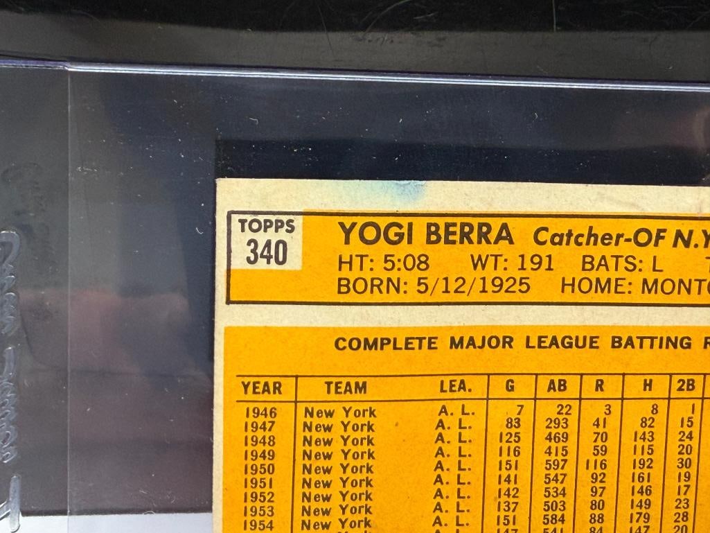 1963 TOPPS #340 YOGI BERRA BASEBALL CARD - 9