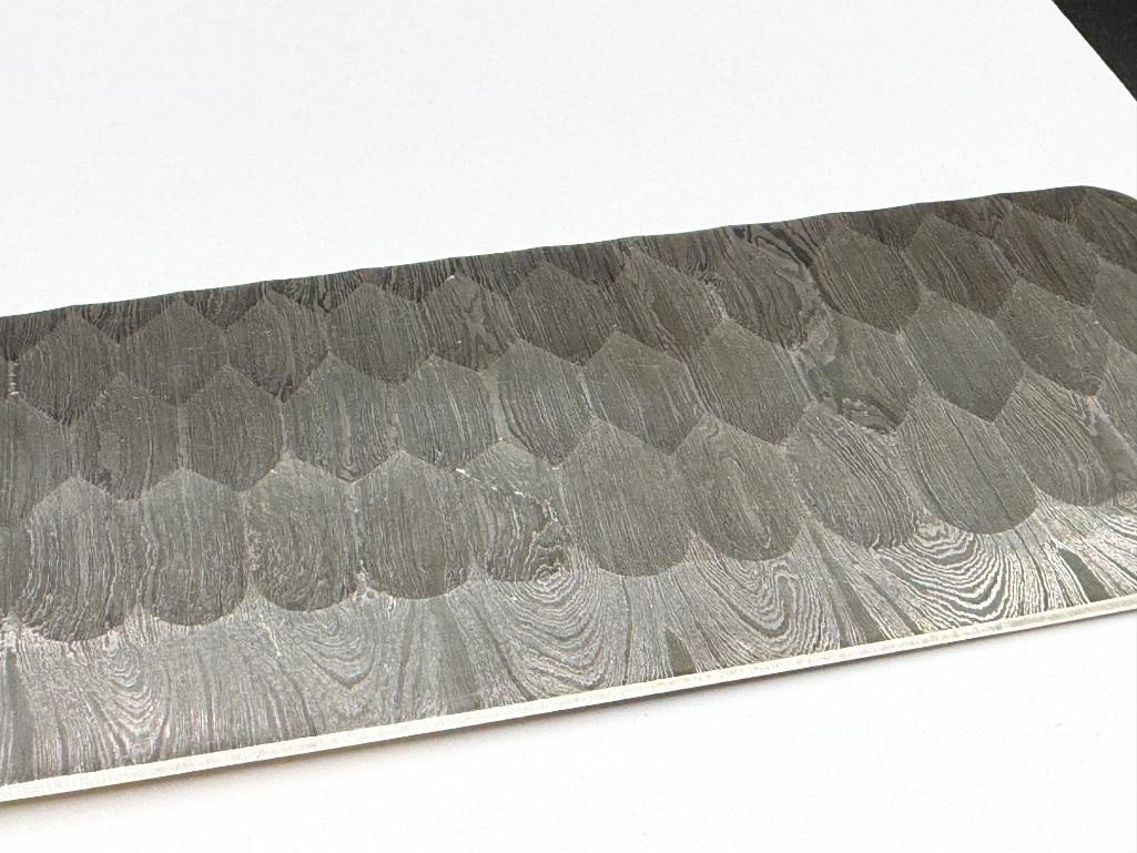 DAMSCUS STEEL FIXED BLADE CLEAVER KNIFE WITH SCALLOPED BALDE - 3