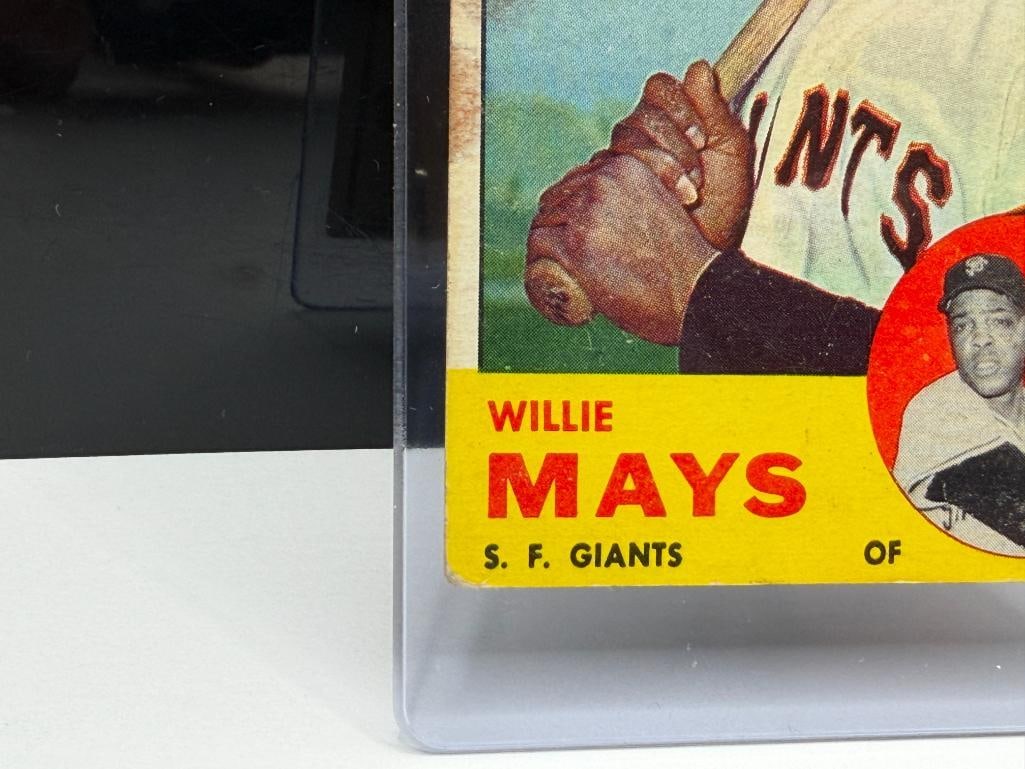 1963 TOPPS #300 WILLIE MAYS BASEBALL CARD - 4