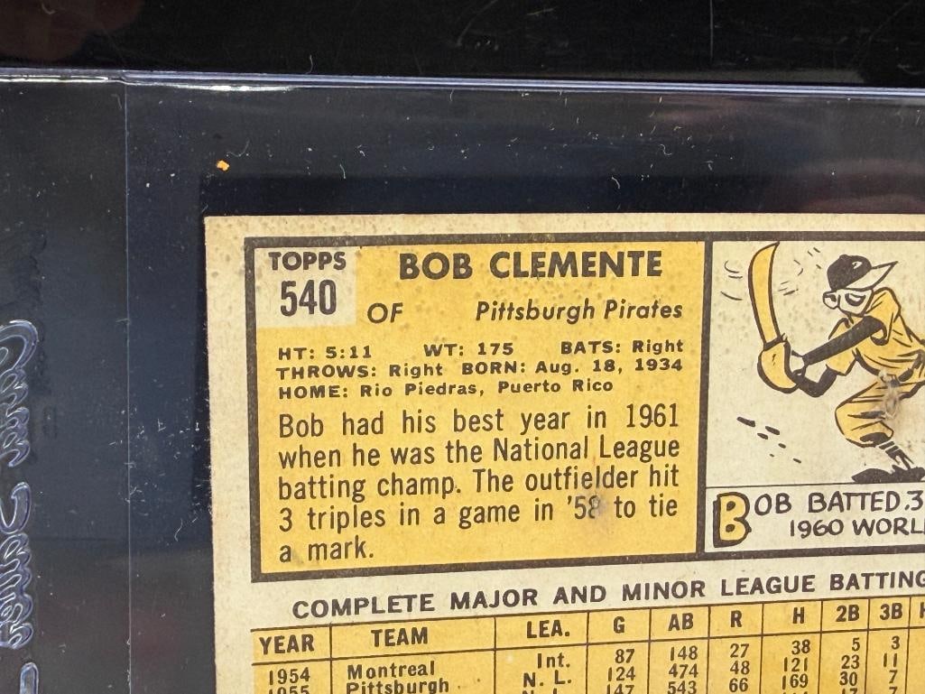 1963 TOPPS #540 BOB CLEMENTE BASEBALL CARD - 9