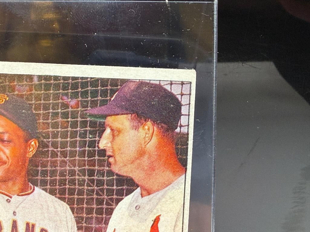 1963 TOPPS #138 PRIDE OF N.L. WILLIE MAYS AND STAN MUSIAL BASEBALL CARD - 7