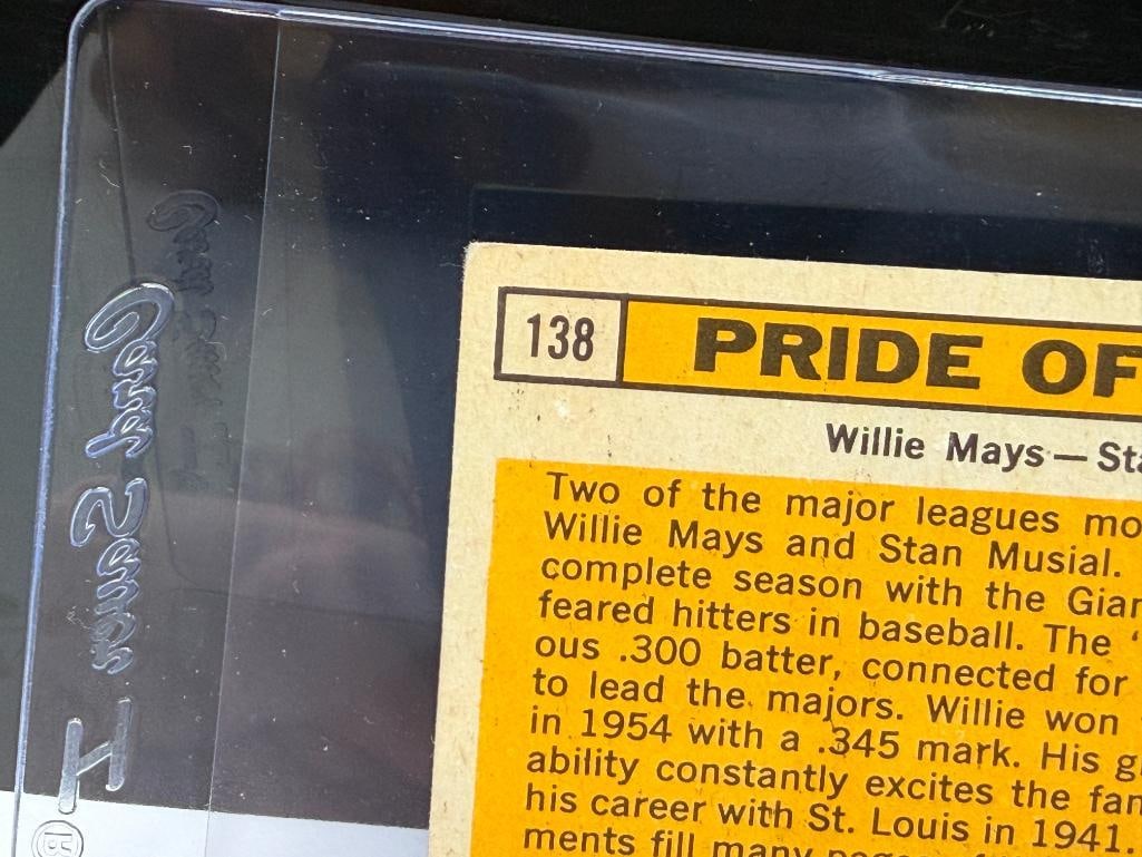 1963 TOPPS #138 PRIDE OF N.L. WILLIE MAYS AND STAN MUSIAL BASEBALL CARD - 9