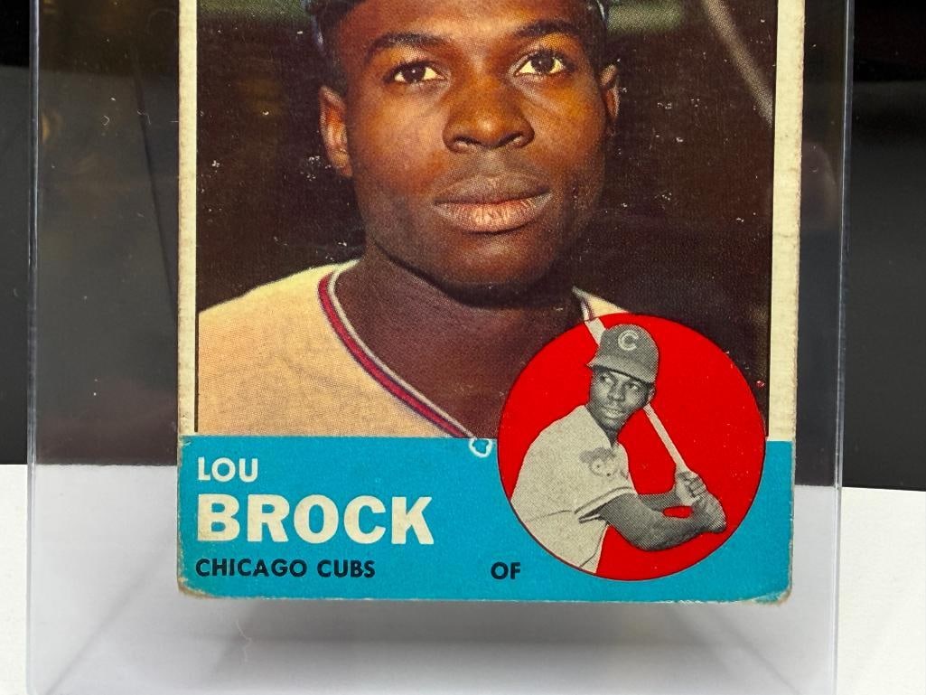 1963 TOPPS #472 LOU BROCK BASEBALL CARD - 3