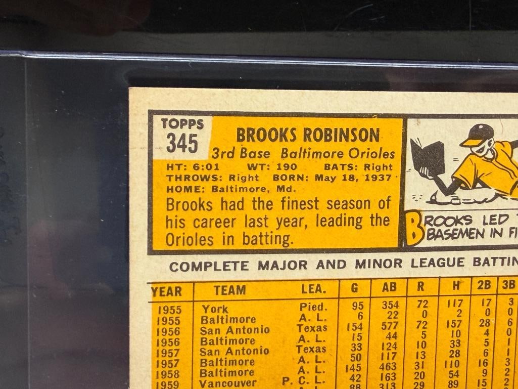 1963 TOPPS #345 BROOKS ROBINSON BASEBALL CARD - 9