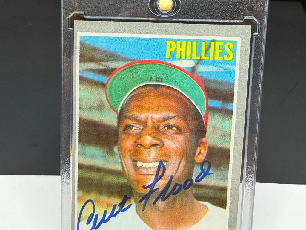 AUTOGRAPHED 1970 TOPPS #360 CURT FLOOD BASEBALL CARD - 2