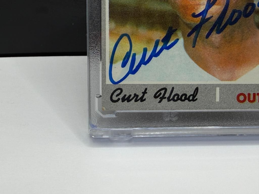 AUTOGRAPHED 1970 TOPPS #360 CURT FLOOD BASEBALL CARD - 4