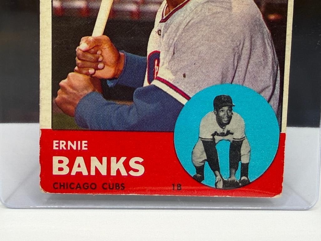 1963 TOPPS #380 ERNIE BANKS BASEBALL CARD - 3