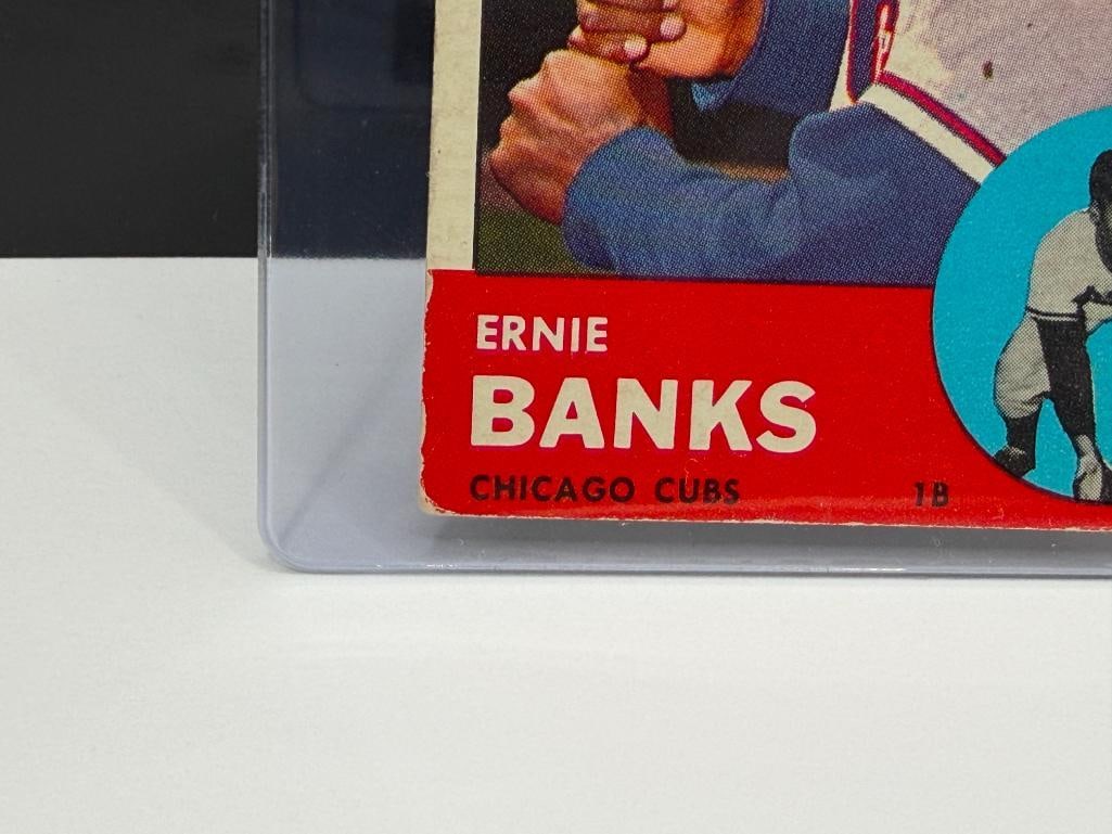 1963 TOPPS #380 ERNIE BANKS BASEBALL CARD - 4