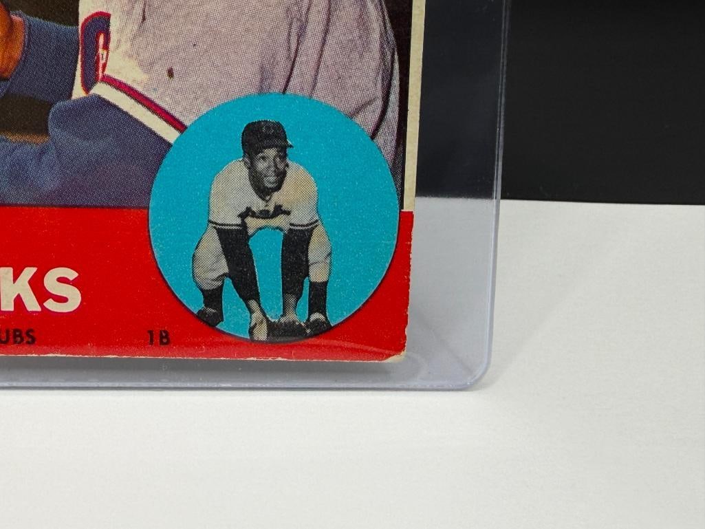 1963 TOPPS #380 ERNIE BANKS BASEBALL CARD - 5