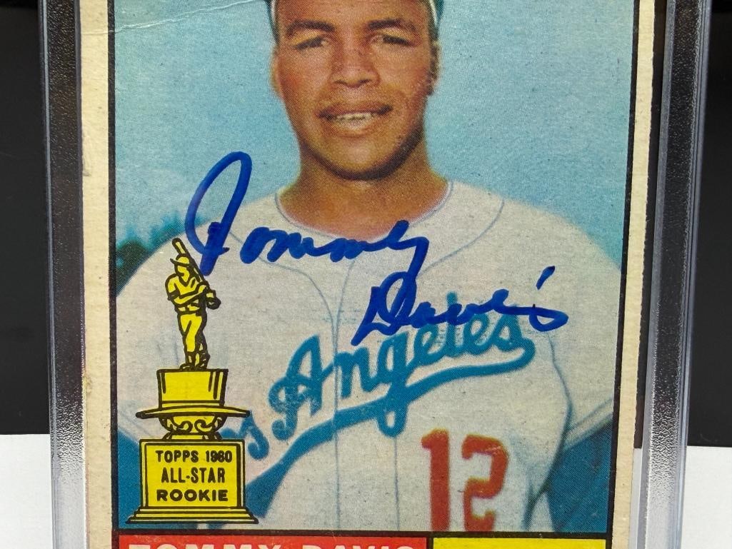 AUTOGRAPHED 1961 TOPPS #168 TOMMY DAVIS ALL-STAR ROOKIE BASEBALL CARD - 3