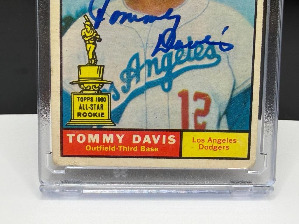 AUTOGRAPHED 1961 TOPPS #168 TOMMY DAVIS ALL-STAR ROOKIE BASEBALL CARD - 4
